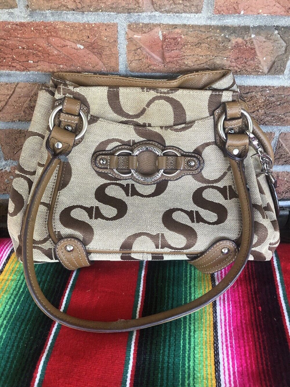 Sophia Caperelli Canvas Logo shoulder bag 12”x 9”x 4”